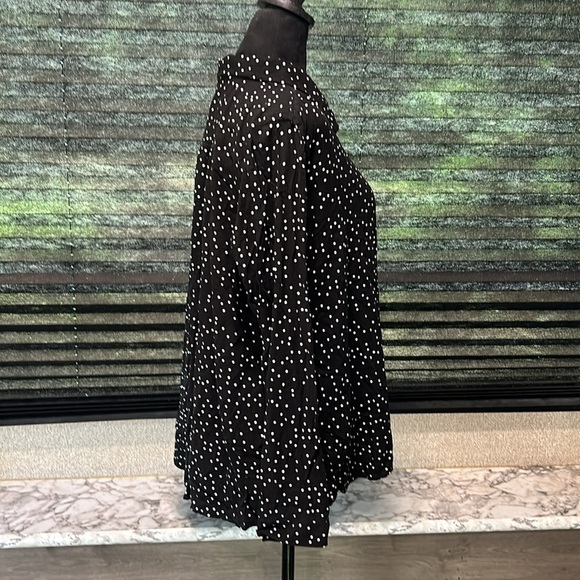Roxy Black and White Polka Dot Button Down Shirt - Picture 9 of 14